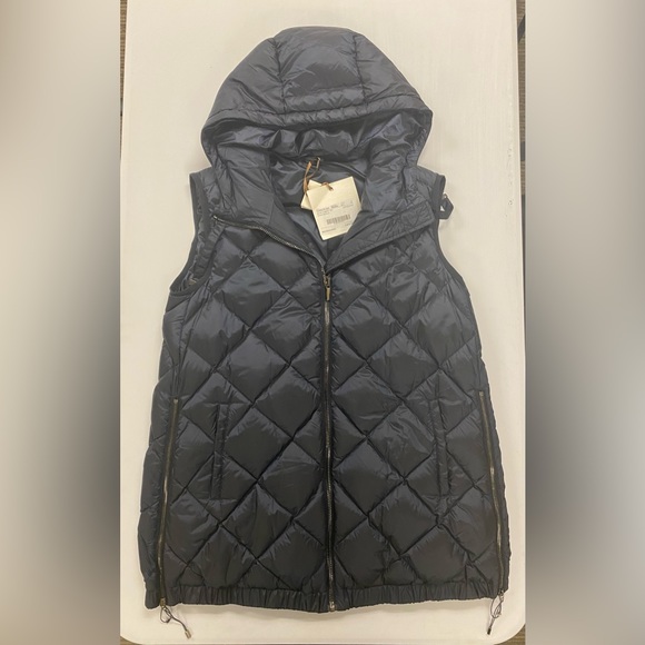 Max Mara Goose down navy blue vest size 12 - Picture 3 of 14